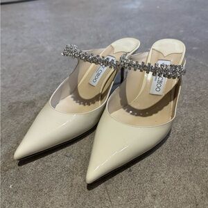 Jimmy Choo Women's Bing 65 Mules Heels Off white wedding shoes